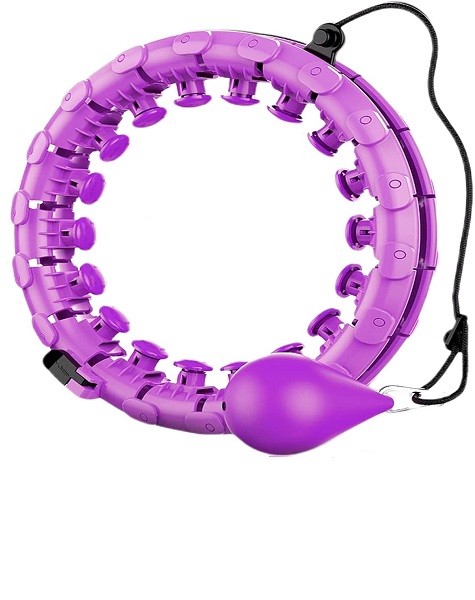 24 knots PURPLE Hola Hoops with massage buttons and  Solid Ball